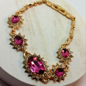 Fushia Crystal Fashion Bracelet